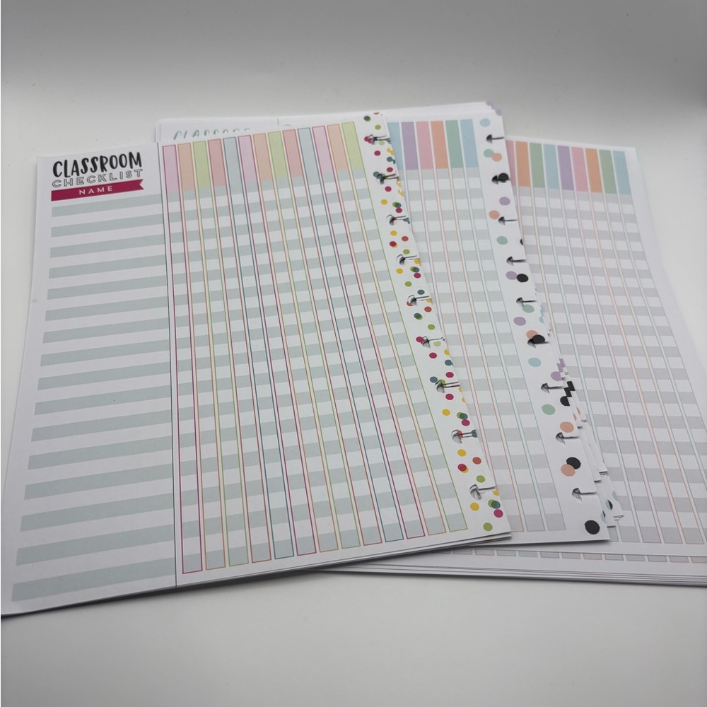 Colorful Classroom Checklist Sheets